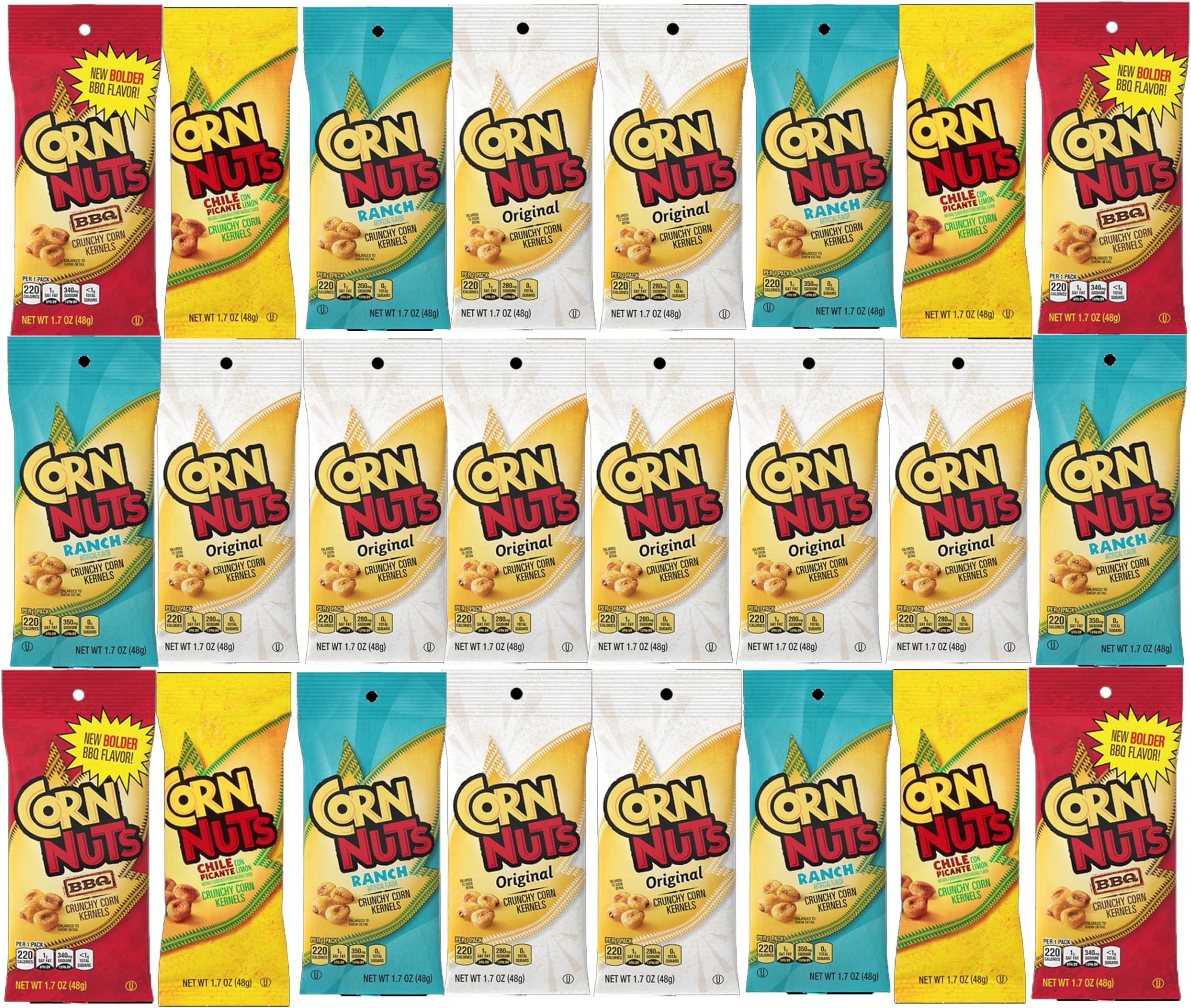 Corn Nuts Crunchy Corn Kernels Assortment - Bulk Variety Pack 24 Pack