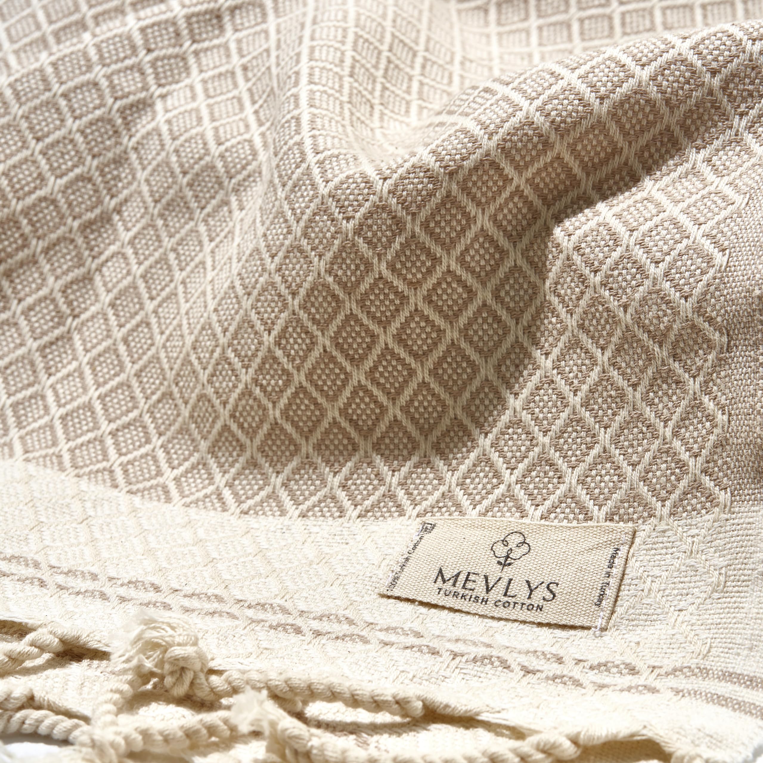 MEVLYS Saunatuch Hamamtuch 2er Set 100x180 Baumwolle Strandtuch Duschtuch Picknickdecke Yogatuch Petrol Blau Pastellbeige