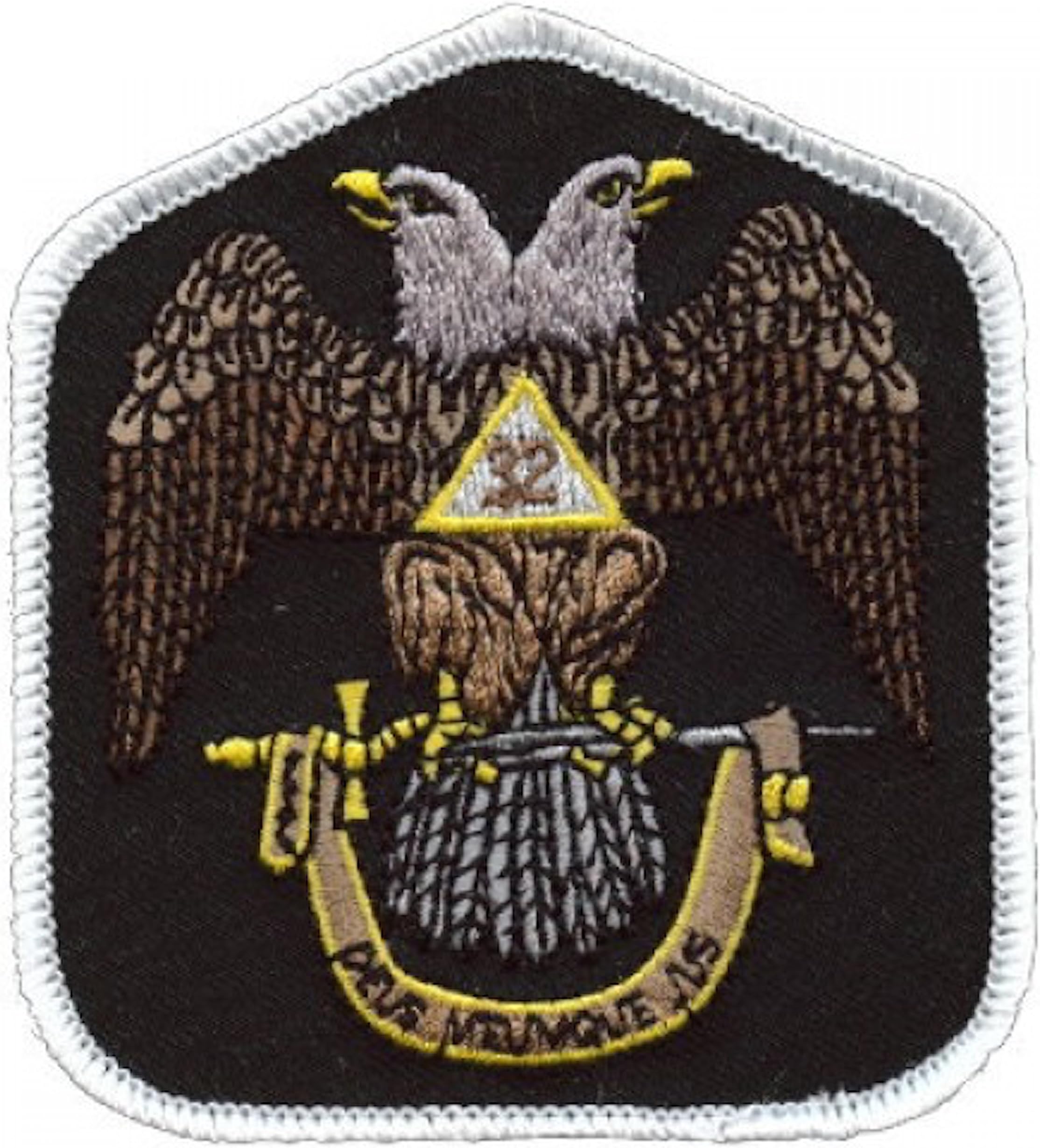32nd Degree Masonic Decorative Machine Embroidered Patch Iron-on Appliques Backing