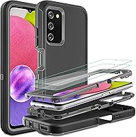 Vista 1 de Funda para teléfono Samsung Galaxy A03S, Galaxy A03S con 2 piezas de película nano a prueba de explosiones, 3 en 1, funda resistente a prueba