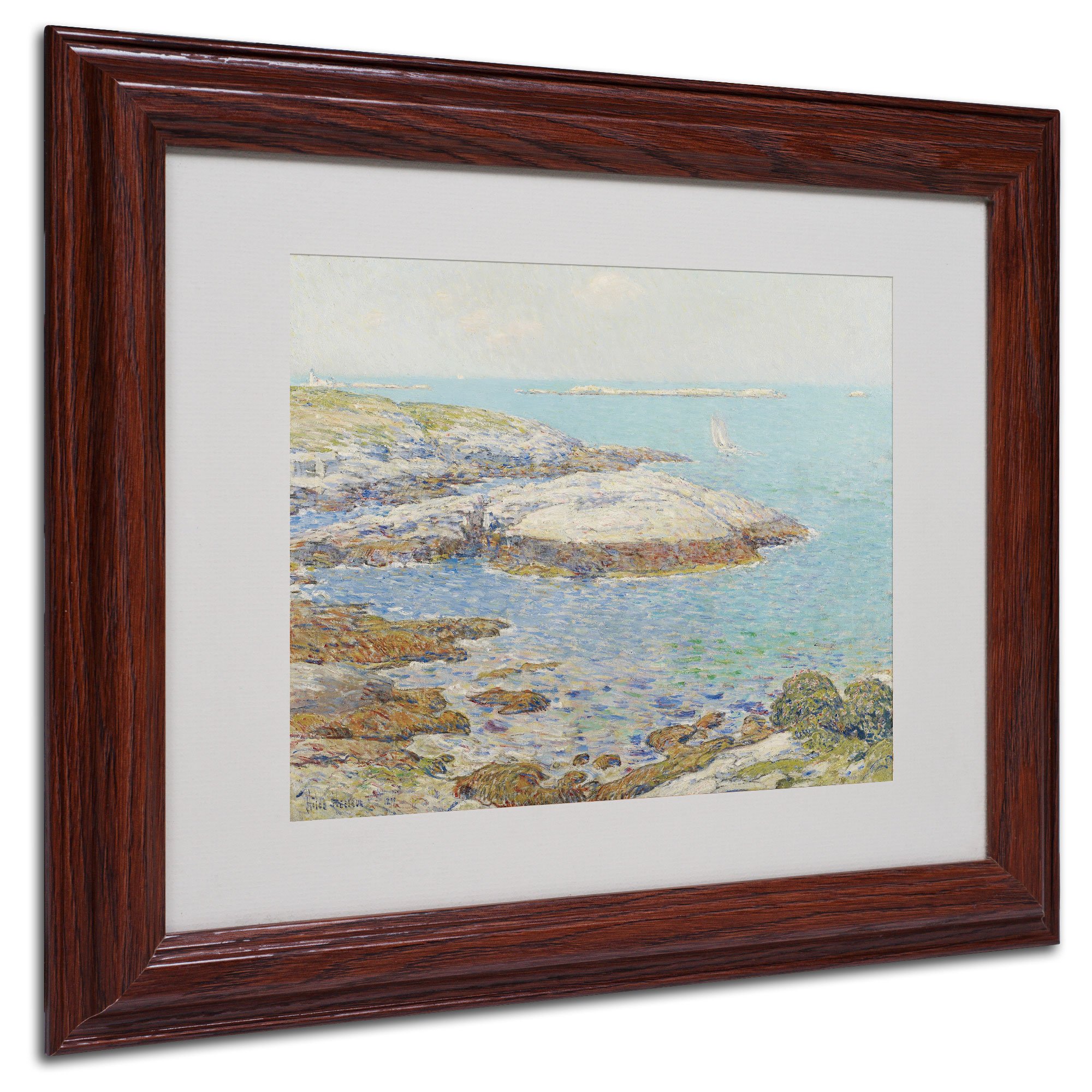 Isles of Shoals 1899 by Childe Hassam with Wood Frame Artwork, 11 by 14-Inch