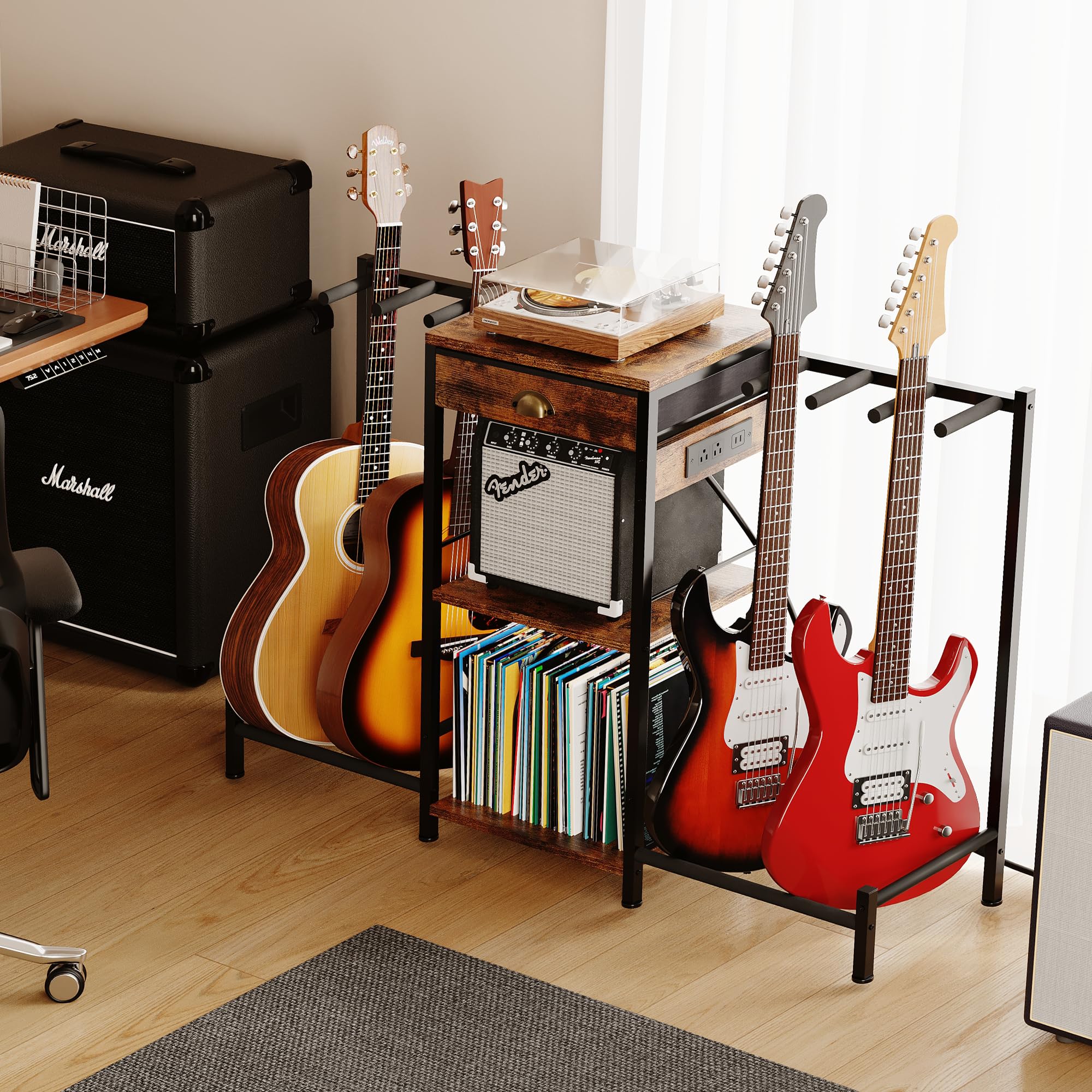 Gitarrenständer, mehrere Instrumentenhalter für elektrische und akustische Gitarren