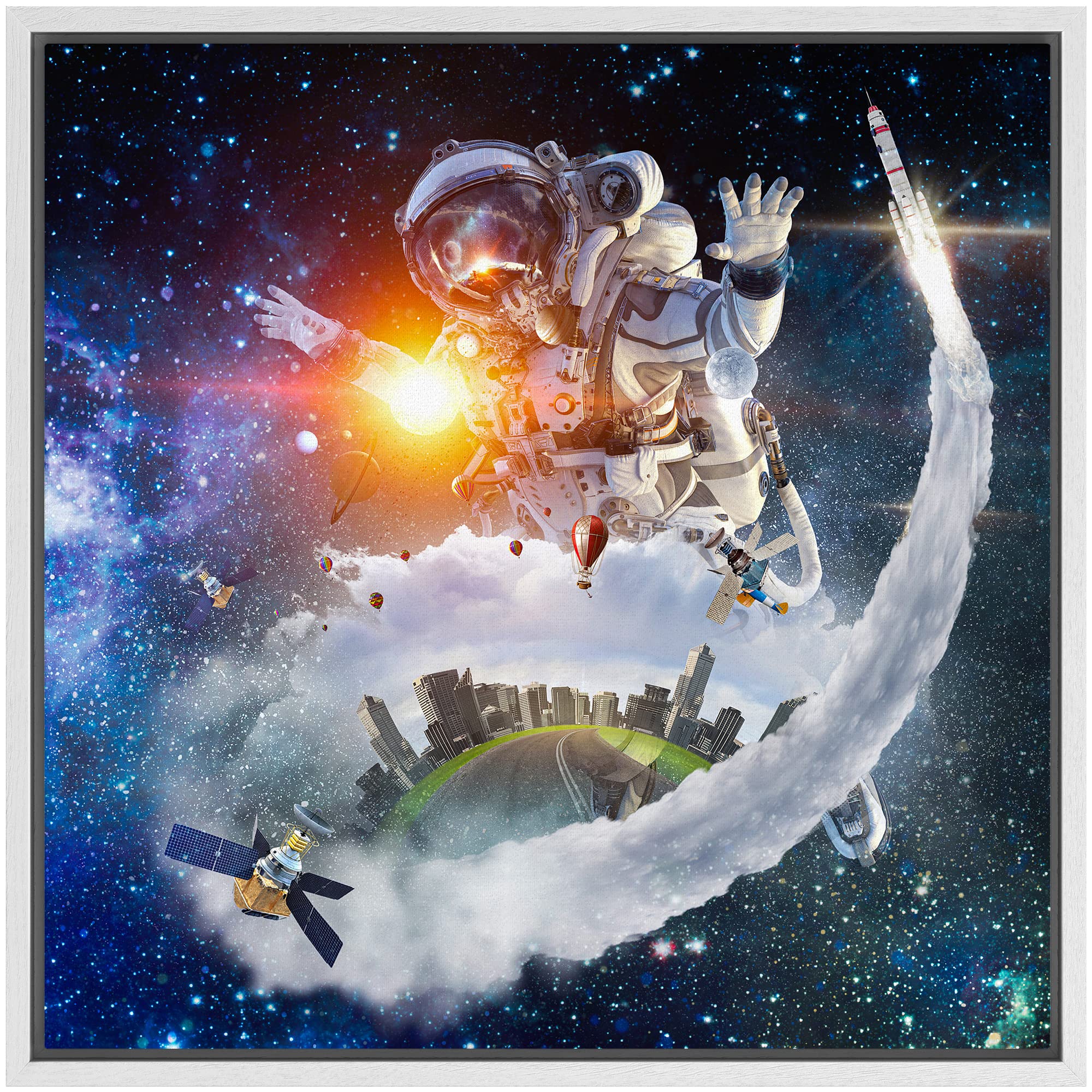 Amazon.com: wall26 Framed Canvas Print Wall Art Surreal Solar