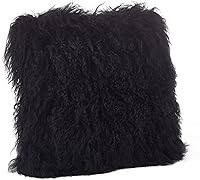 Vista 61 de Saro Lifestyle Almohada de piel de cordero mongol rellena de poliéster