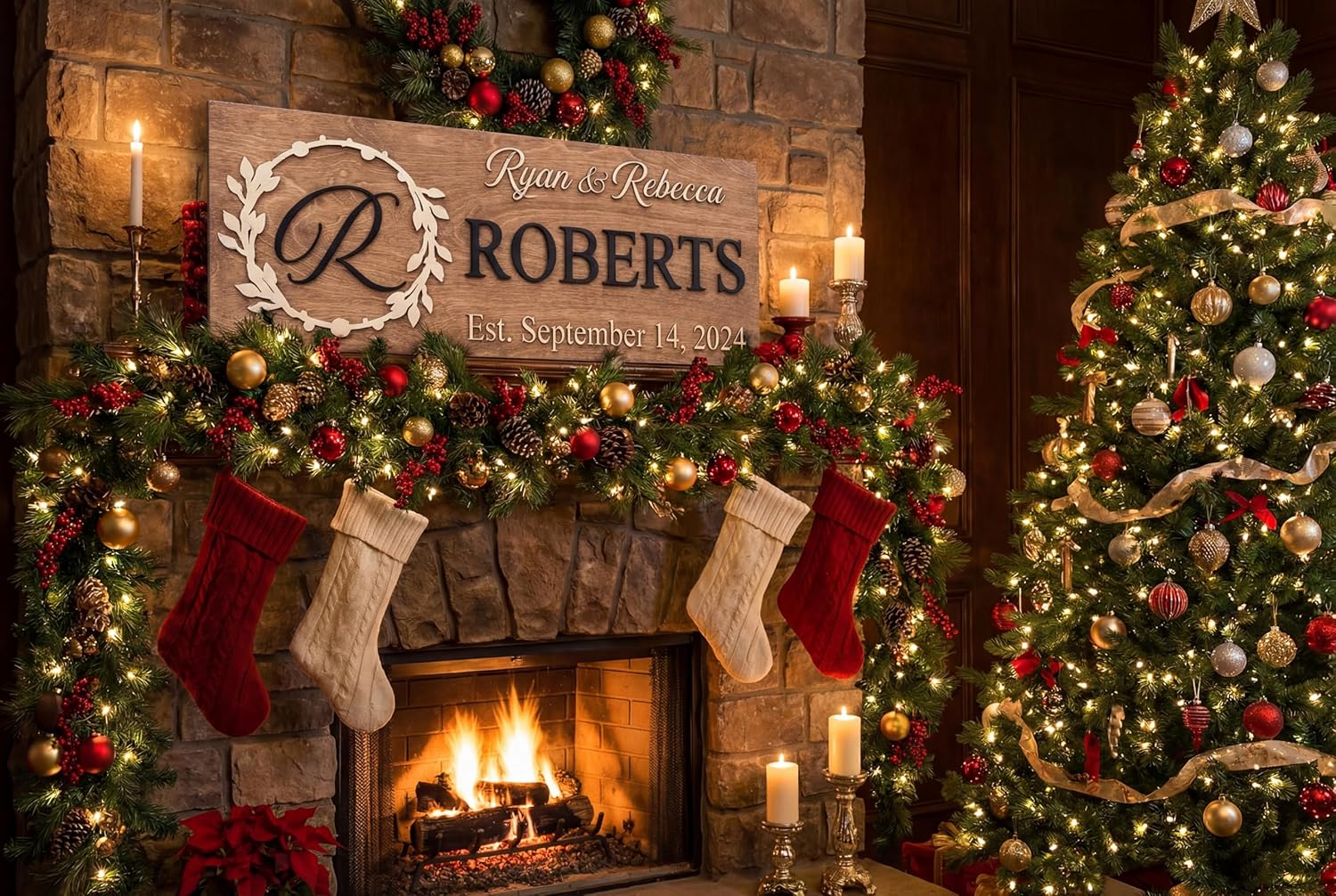 Custom Family Name Sign | Personalized Wooden Wedding Gift | Rustic Last Name Wood Plaque | Established Date Sign |Аnniversаrу (Smith Style)