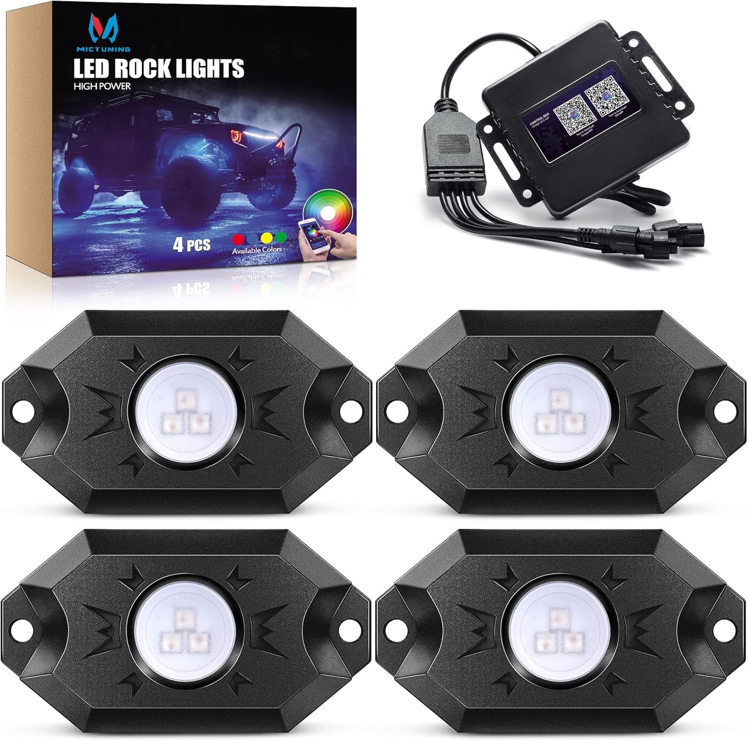 MICTUNING RGB Rock Lights with App Controller