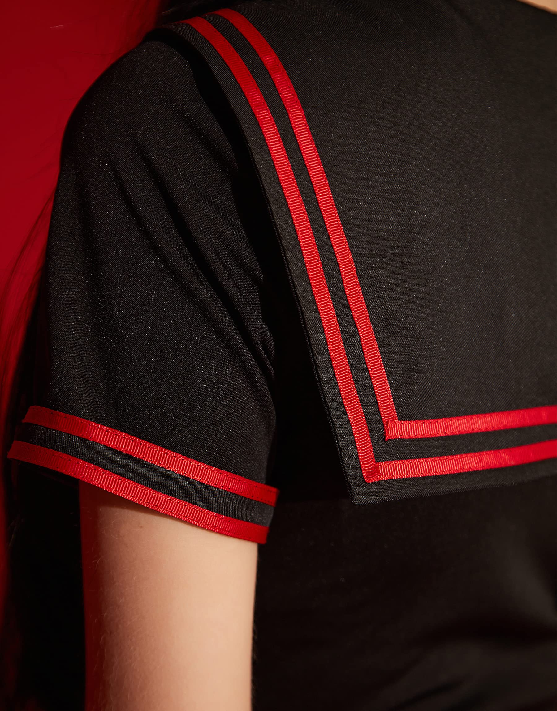 Emily the Strange Girls JK Sailor Uniform Halloween Cosplay Costume with Stockings