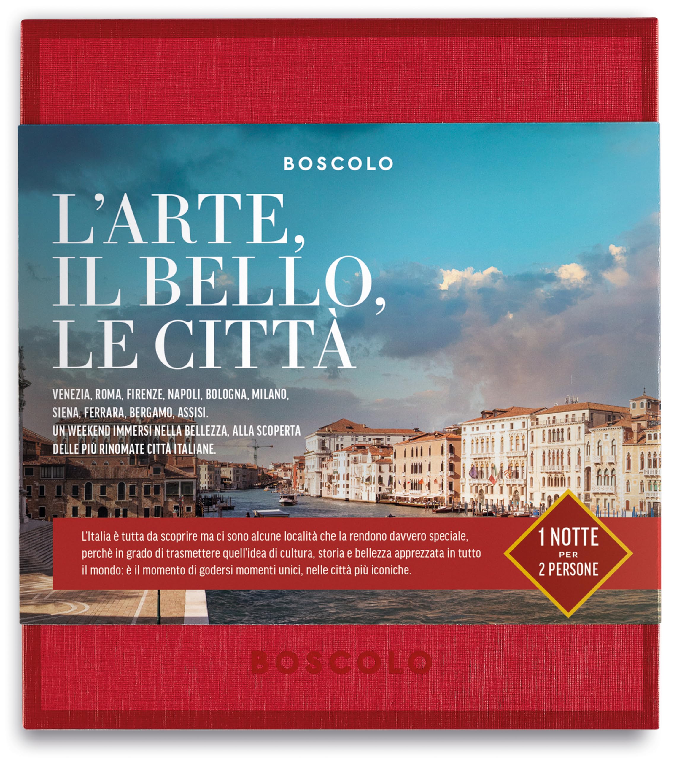 Boscolo Gift L'arte, il bello, le città - Cofanetti Viaggio Regalo per 2, Idee Regalo Donna e Uomo Compleanno, Include 1 Notte in Hotel con Colazione, Regali di Coppia per Lei e Lui, Validità 1 Anno