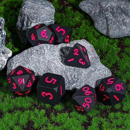 Miniatura 4 de Dados DND de silicona de 7 troqueles, juego de dados poliédricos D&D, bordes redondos, suave y perfecto para juegos de fiesta de D&D RPG Bar Pub