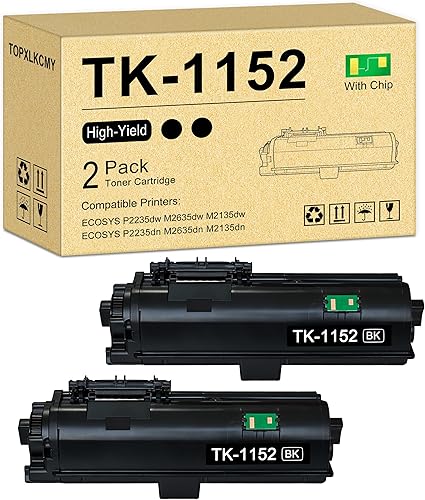 TOPXLKCMY TK-1152 TK1152 High Yield Black Toner Cartridge Replacement for Kyocer