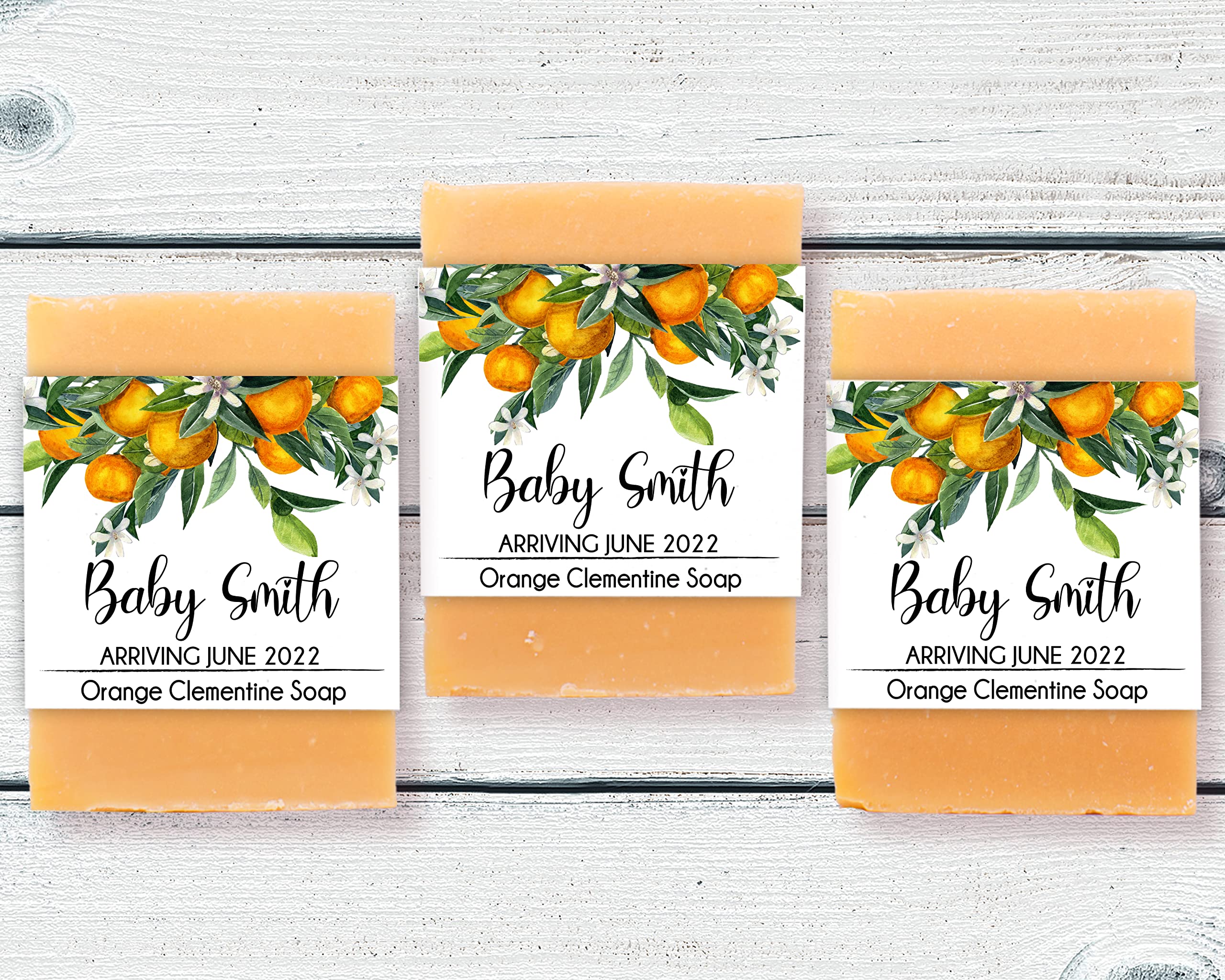 Cutie Baby Shower Soaps, You Choose Quantity, Orange Soap Favors For Baby Shower