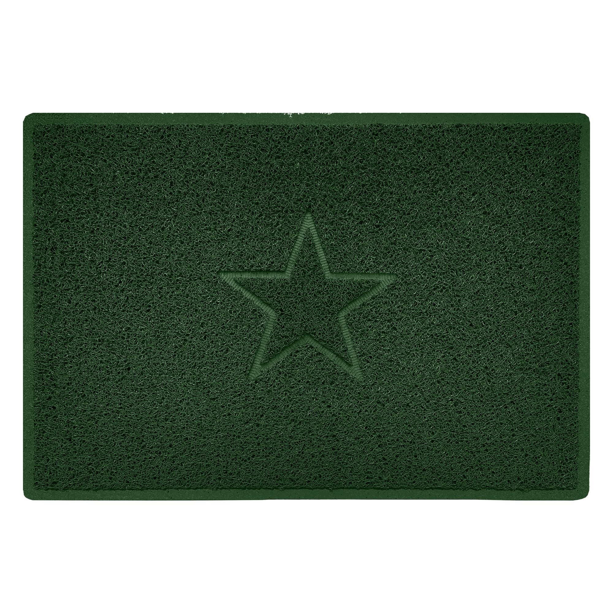 Nicoman Embossed Star Door Mat - Green - 90cm x 60cm - PVC Spaghetti - Indoor/Outdoor
