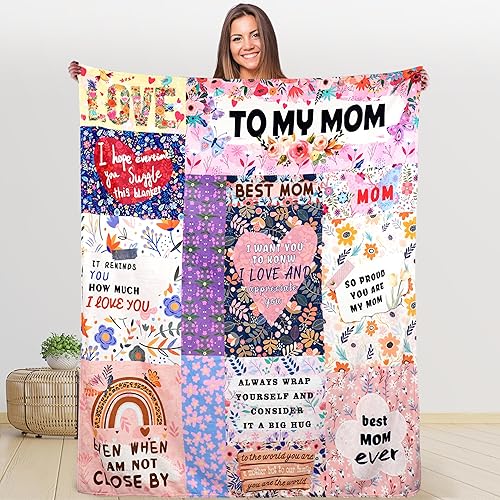 Wscdovf Manta de forro polar personalizada para mamá, regalos de cumpleaños para mujeres de parte de hija