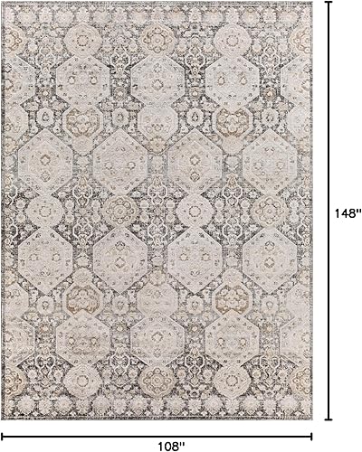 Miniatura 2 de Mark&Day - Alfombra Geelbroek tradicional de 9 x 12 pies, color negro, gris carbón y marrón, para sala de estar, dormitorio o cocina (9 pies x 12