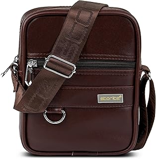 Storite PU Leather Messenger Sling Bag | Crossbody Travel &amp; Office Shoulder Bag for Men &amp; Women | One-Side Sling Bag | Wit...
