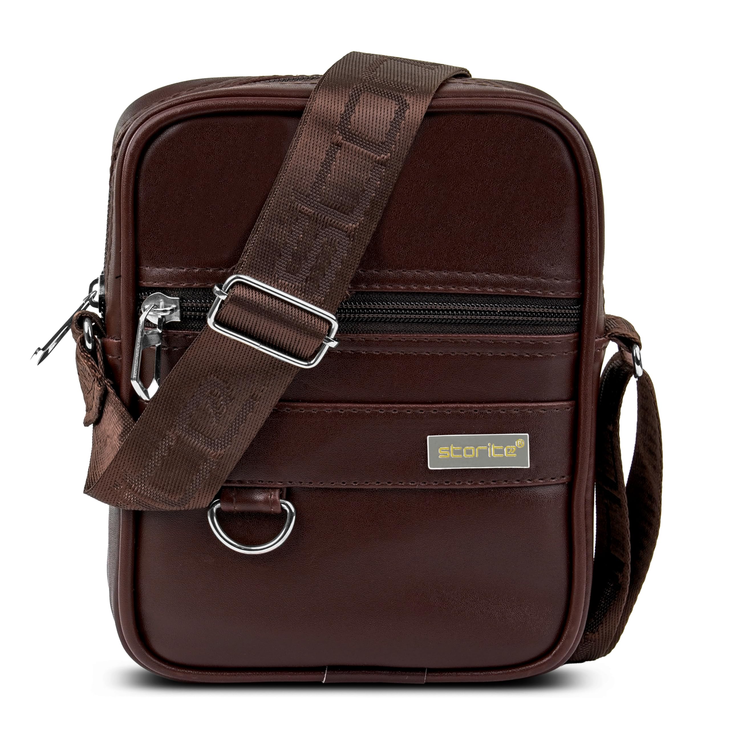 PU Leather Messenger Sling Bag | Crossbody Travel & Office Shoulder Bag for Men & Women | One-Side Sling Bag | With Adjustable Shoulder Strap-image-22