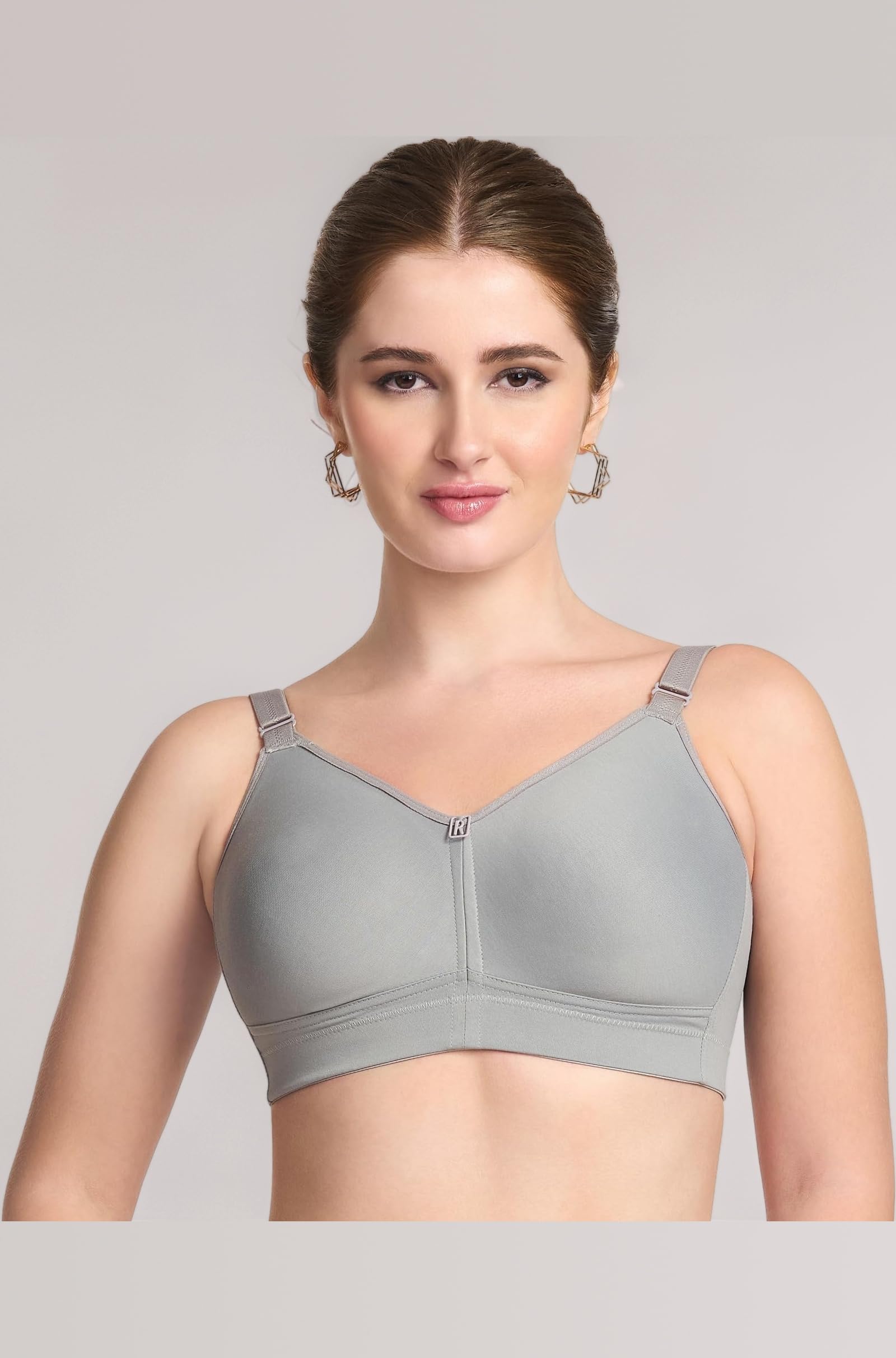 Riza T-FIT Women's Non-Padded,Non-Wired,Full Coverage,Seamless 100% Cotton Feel Fabric Bra Available in Multicolor