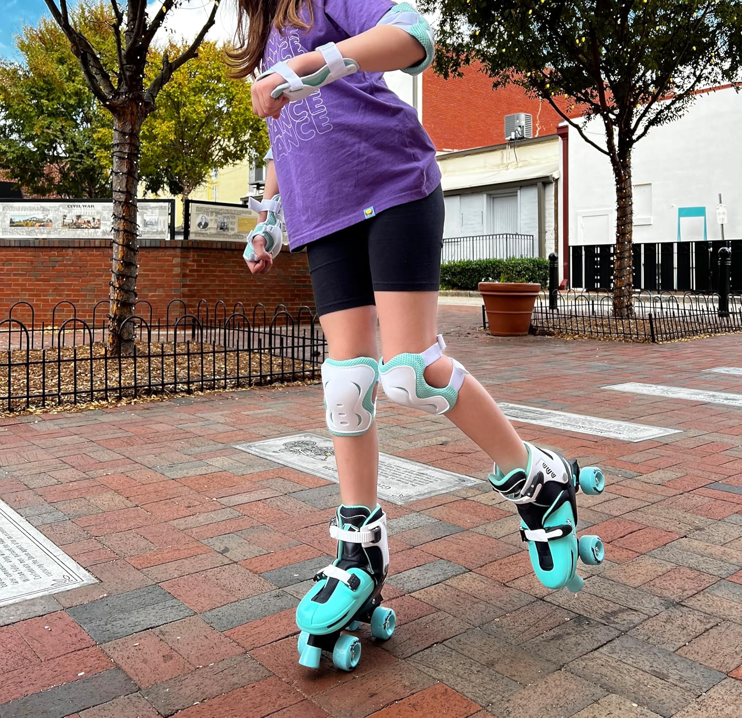 Lenexa Go GRO Adjustable Quad Roller Skates Bundle - Kids Roller Skates for Girls & Boys