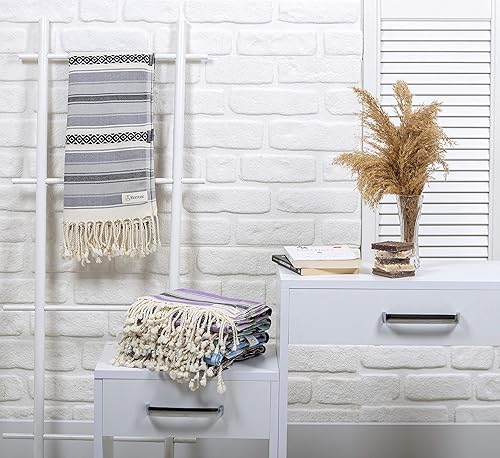 Miniatura 4 de Bersuse Toalla turca Sanjose 100% algodón, 35 x 71 pulgadas, antracita