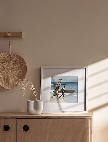 Miniatura 6 de HAUS AND HUES Marco de fotos de roble macizo de 12 x 12 pulgadas, marco de fotos de 8 x 8 pulgadas, marco de fotos de 12 x 12 pulgadas con paspartú,