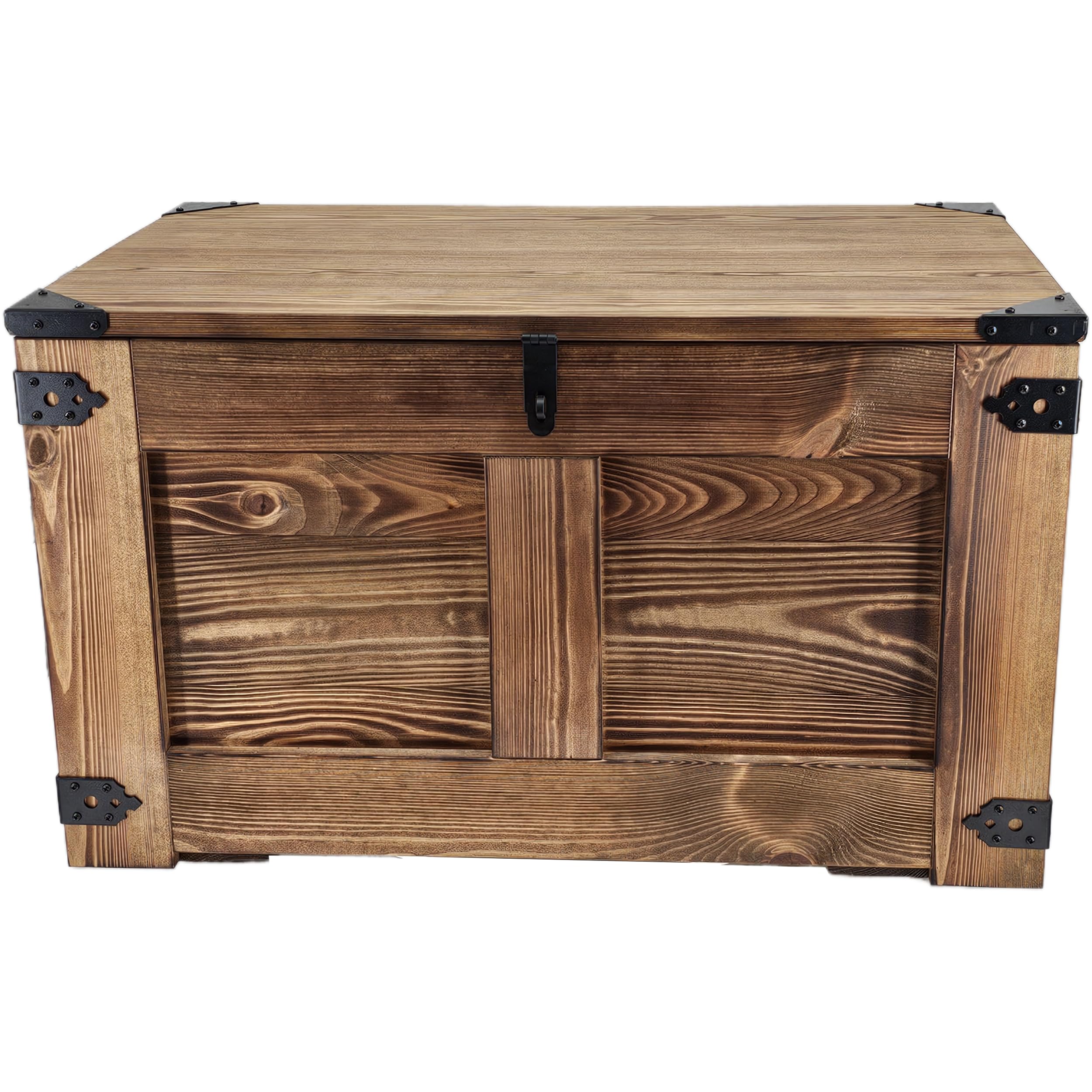 CREATIVE COOPER holzbox, schatztruhe, aufbewahrungsbox, Tisch, rustikal truhentisch, couchtisch, 77x49x45 cm, Handarbeit holztruhe, Eco Holzöl Wenge