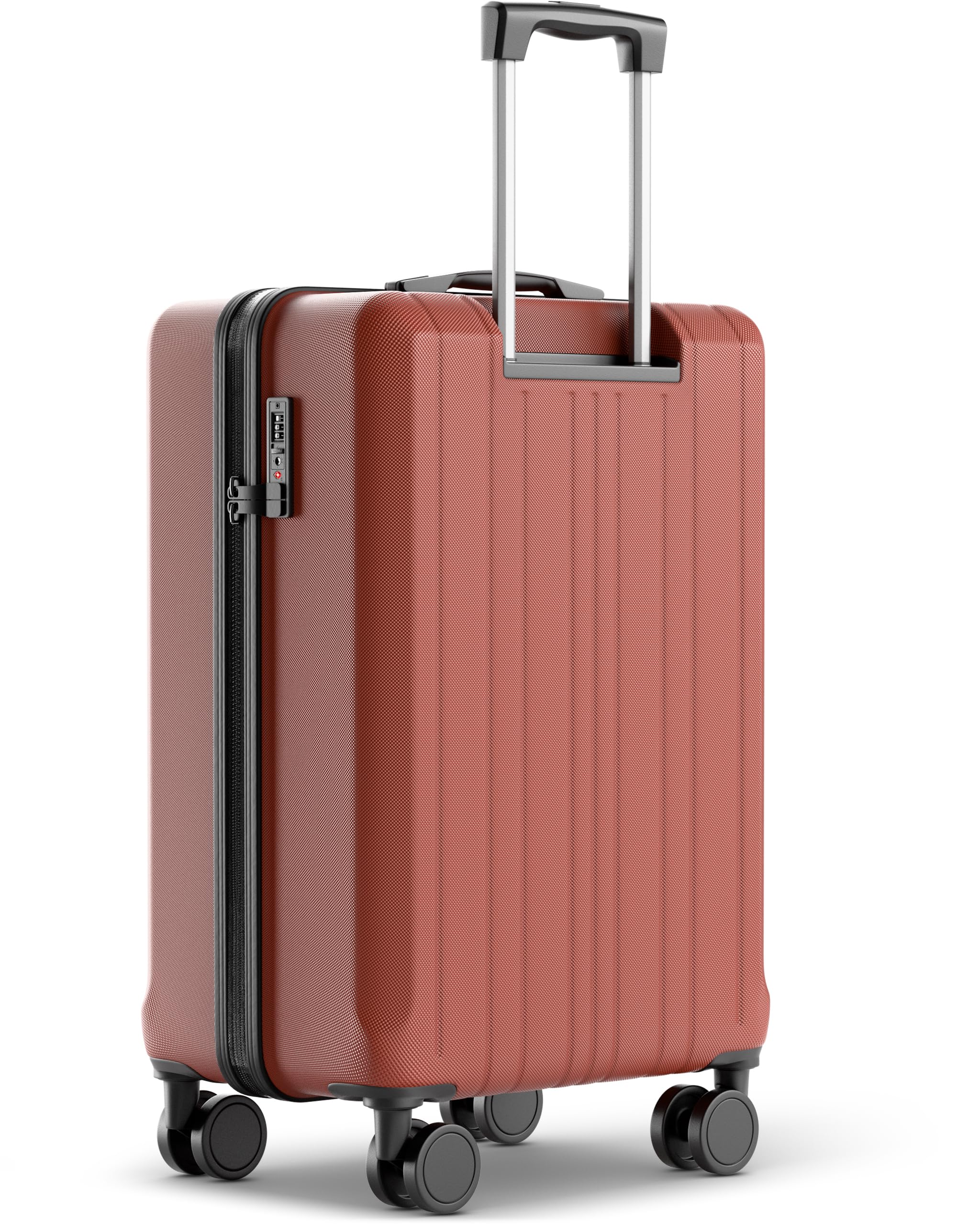 Walizka średnia 67 cm – 60 l – zamek TSA twarda walizka z podwójnymi kółkami, walizka podróżna, walizka i wózki, walizka podróżna na kółkach, Terrakotta, 67cm, Walizka
