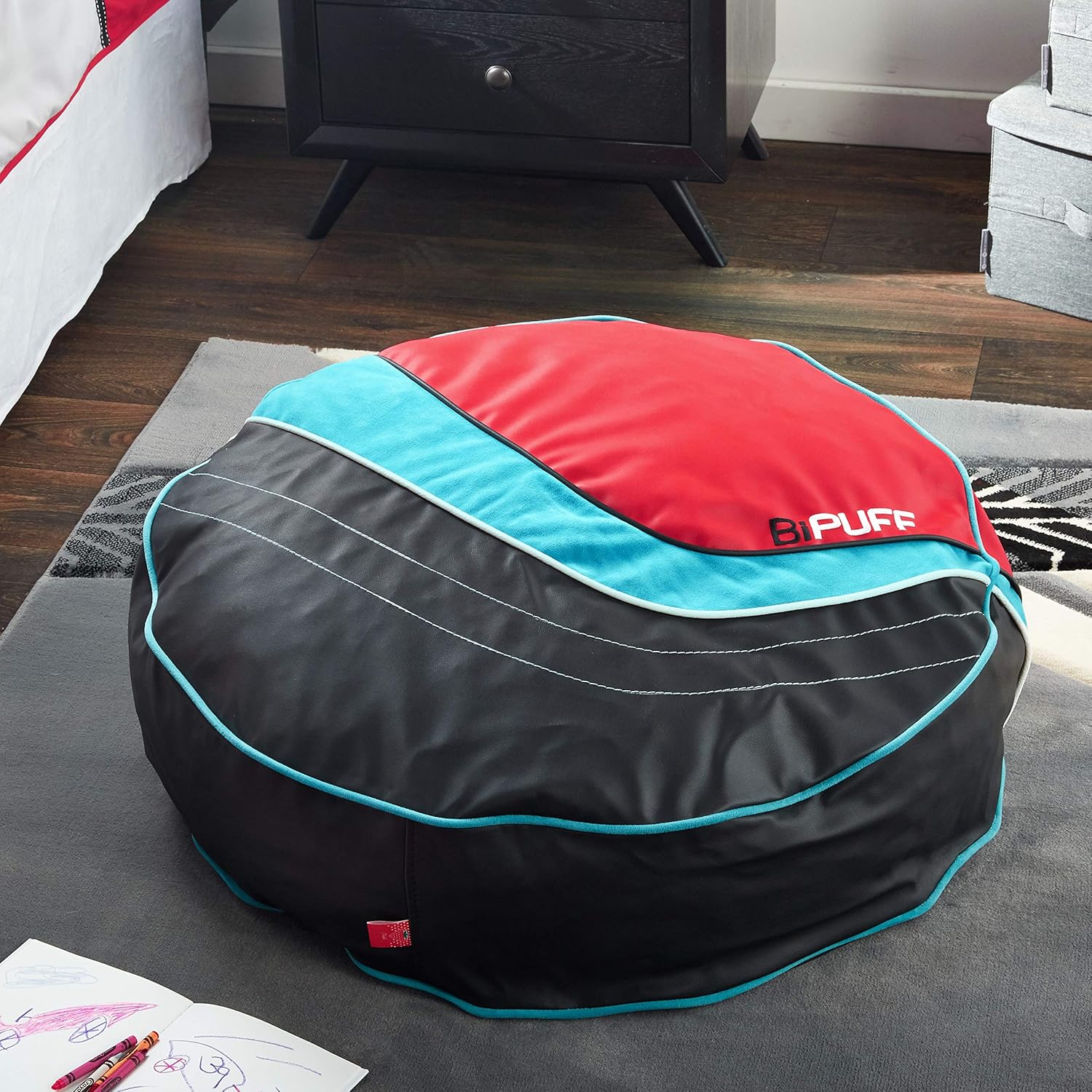 CilekRace Car Bean BagGTS Leatherette SeatChildrens Bean Bag Black