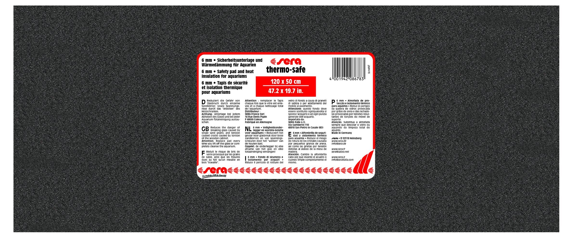 Sera thermo-safe aquarium underlay, safety underlay and thermal insulation for aquariums