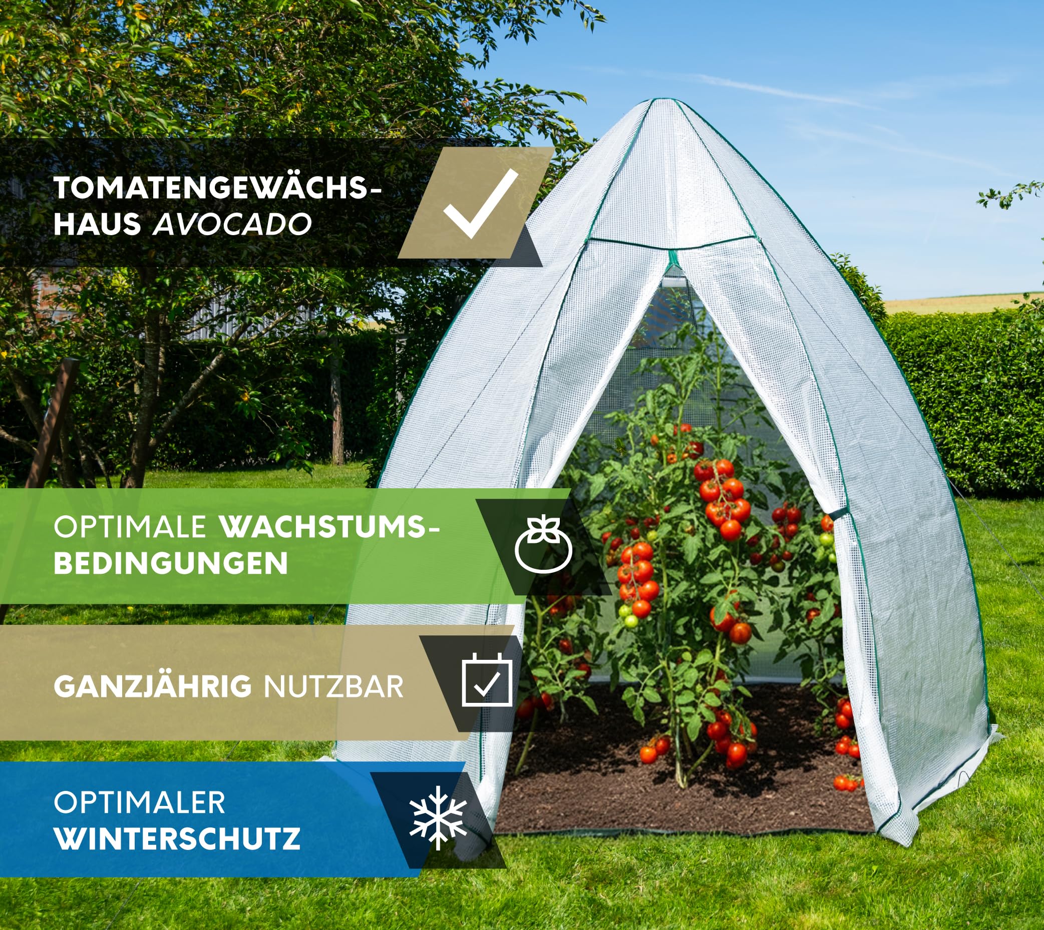 WESTMANN Überwinterungszelt Avocado 250x250x250 cm Pflanzenschutz