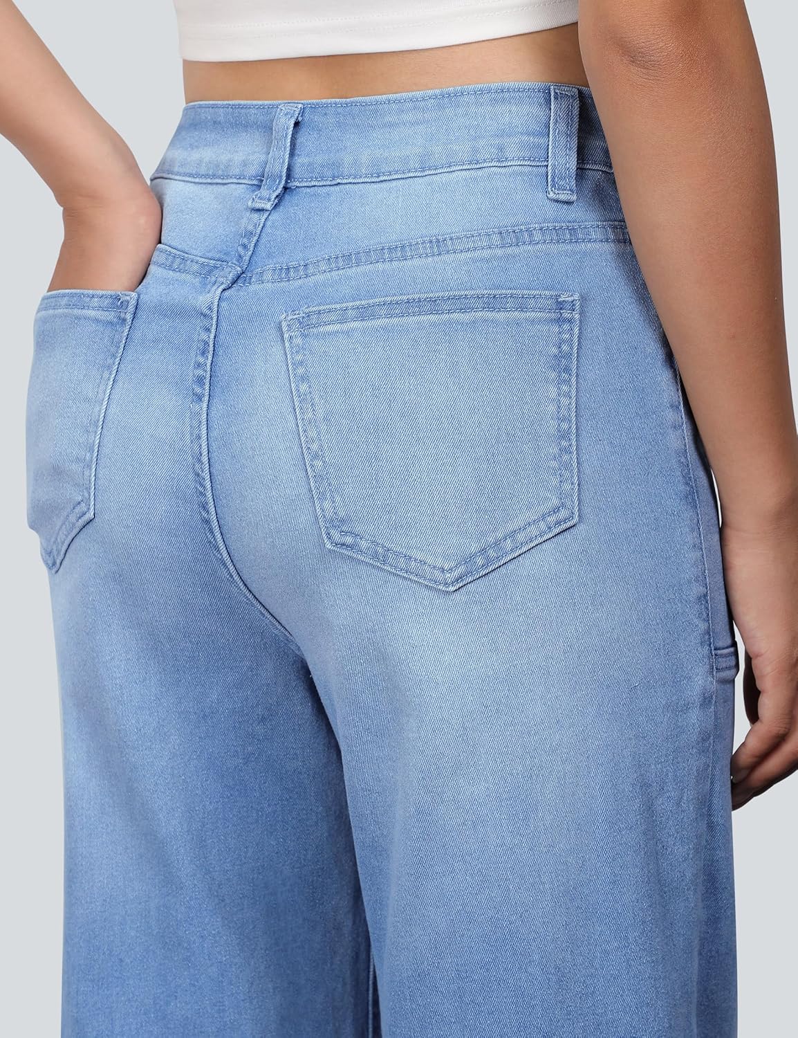 Wide Leg Jeans for Women Trendy High Waisted Flare Jeans Stretchy Baggy Denim Pants with Pockets - Image 5