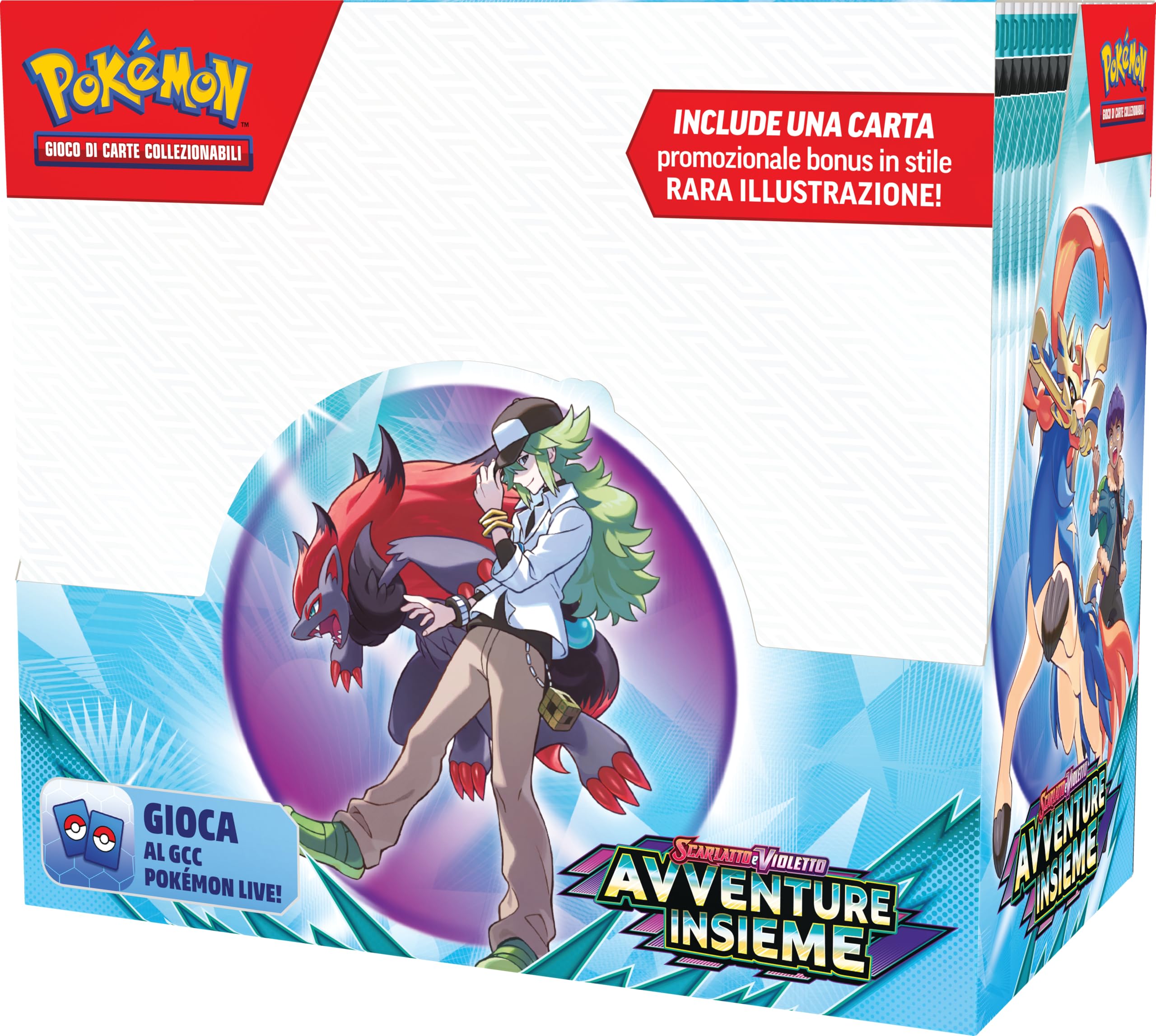 Pokémon GCC: Espositore di buste dell’espansione Scarlatto e Violetto - Avventure Insieme, contiene 36 buste di espansione, edizione in italiano.