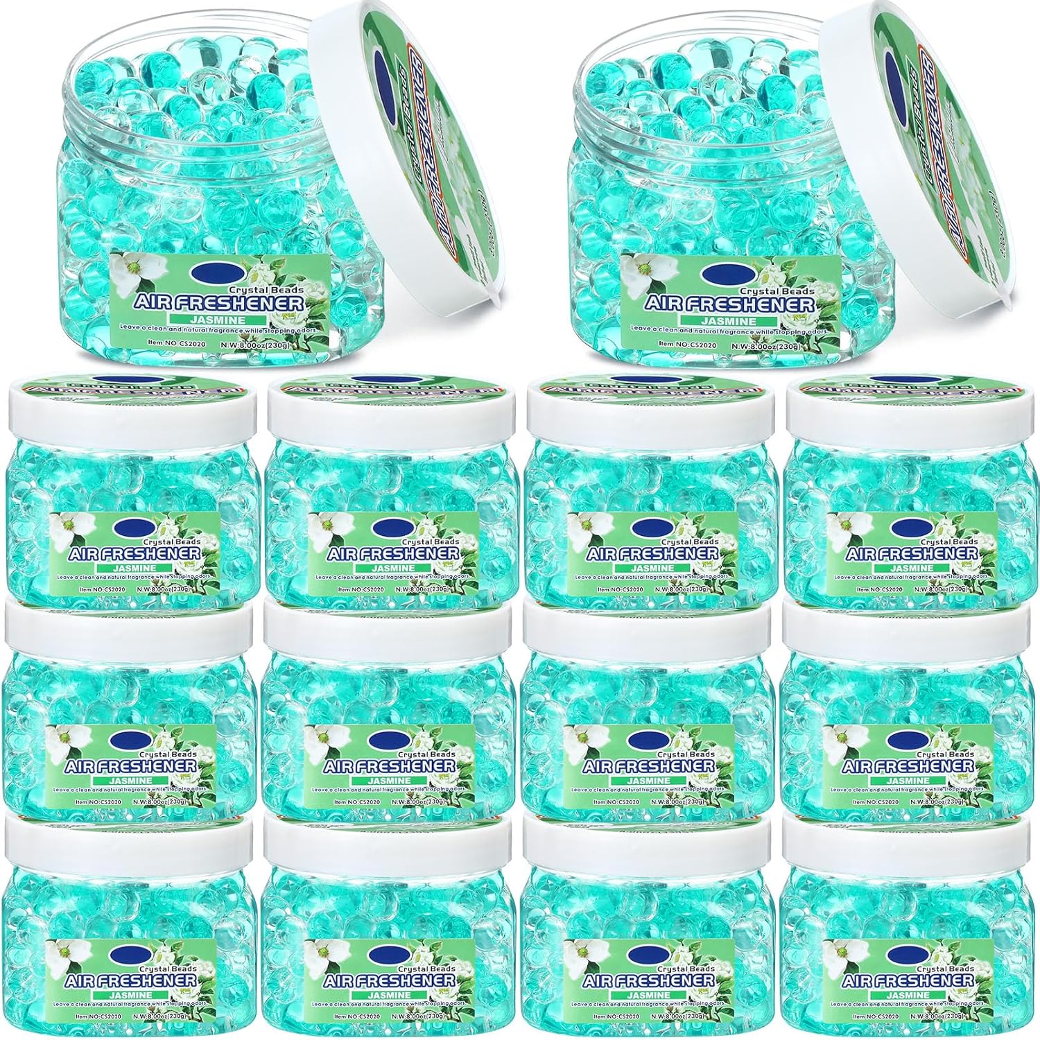 12 Pcs Air Freshener Bulk Odor Gel Eliminator Beads 8 oz Long Lasting Air Freshener Beads Eliminates Odors in Home Bathrooms, Cars, Boats, Rvs and Pet Areas(Ocean)
