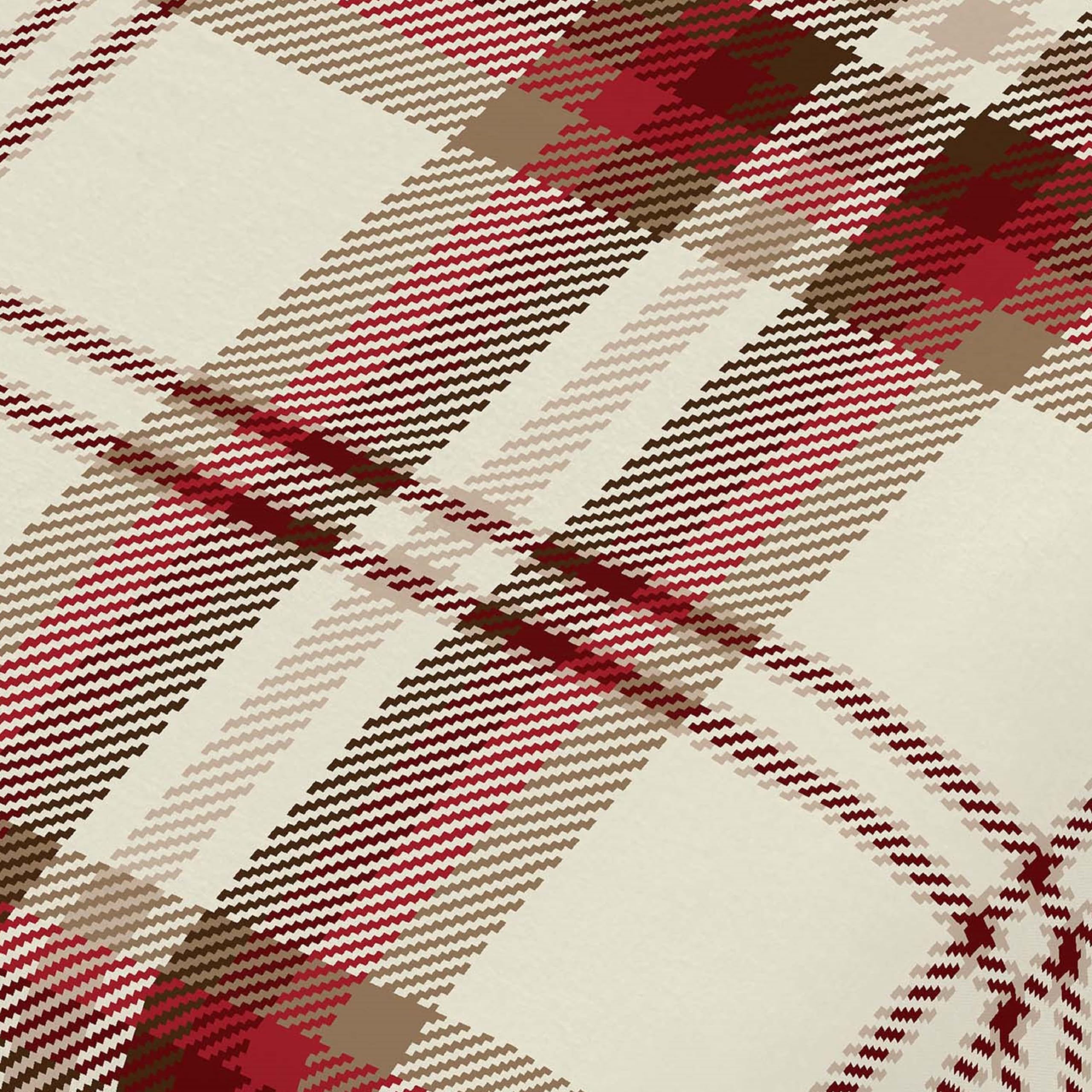 Catherine Lansfield Kelso Red parure drap-housse de prestige blanc et taie d'oreiller satinée