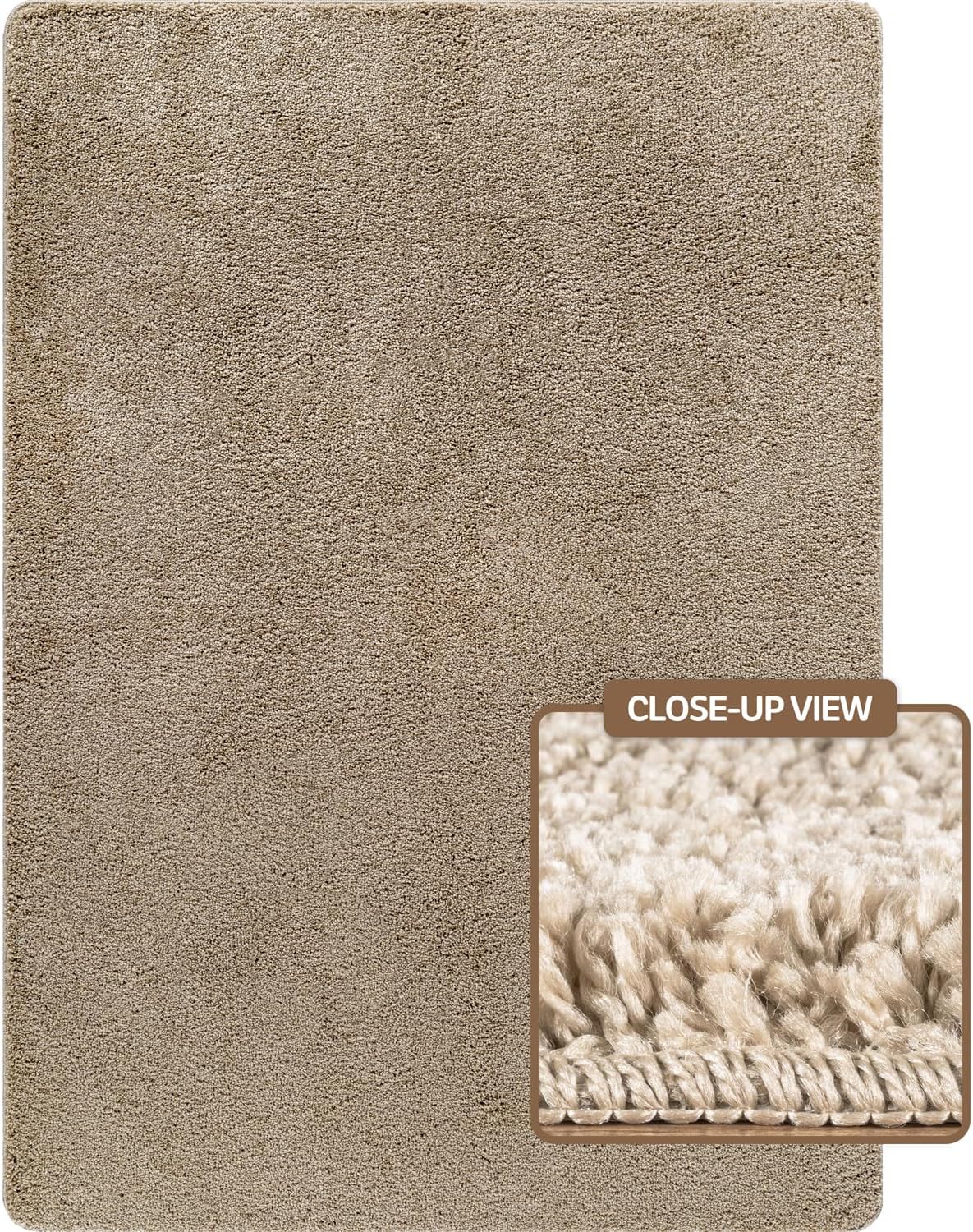 (similar )area rug 3x5 beige washable indoor rug ultra plus 0.75 in thick pile solid non slip easy to clean non shedding indoor for living room bedroom kitchen dining room or hallway (3 x 5 beige) beige 3' x 5' (rectangular)