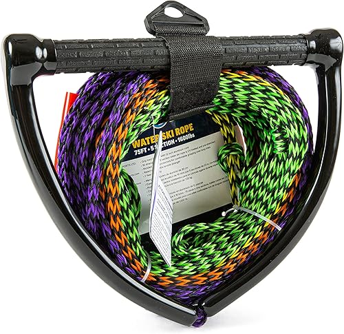 Miniatura 4 de WOW Sports Cuerda de remolque para wakeboard, esquí acuático y wakesurf, cuerda de 5 secciones, 75 pies