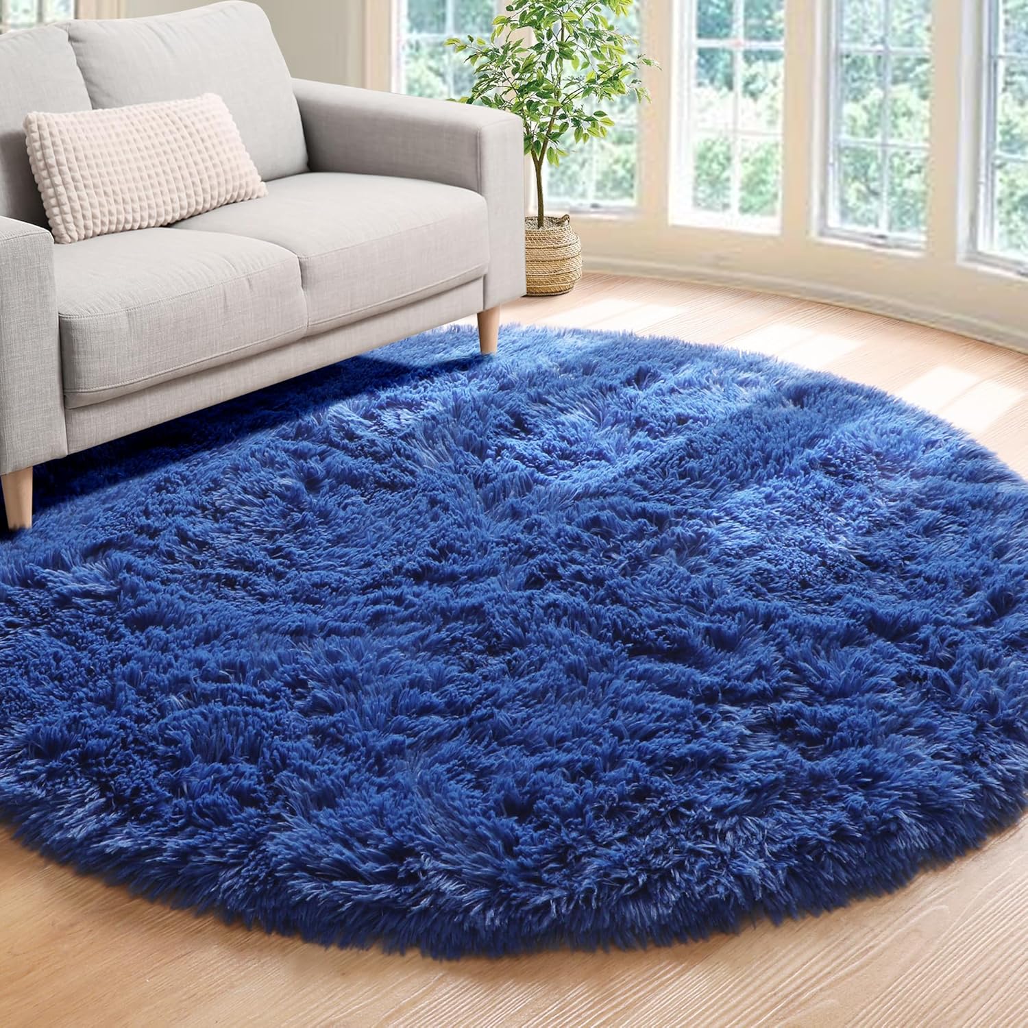 Amazon.com: ONASAR Navy Blue Round Area Rugs 5ft, Soft Bedroom Circle ...