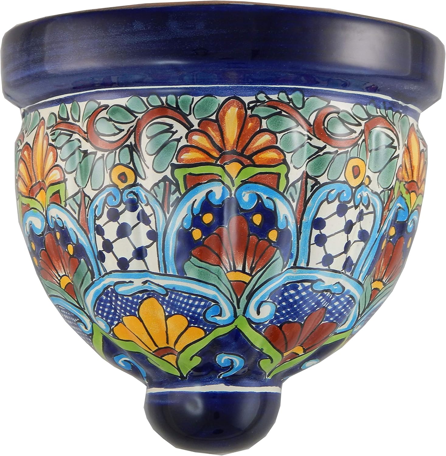 COLOR Y TRADICIÓN Mexican Talavera Wall Planter Handmade Hand Painted Pottery Planter Wall Hanging Sconce Planter # 12