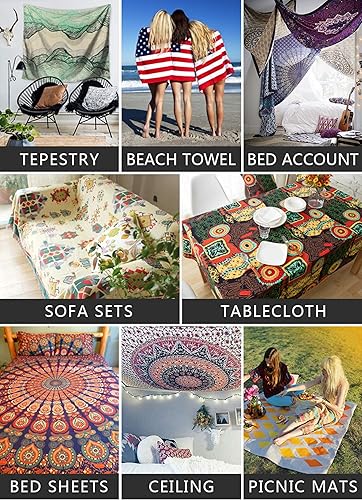 Miniatura 6 de Daesar Tapestry, Wall Tapestries Grey Blue White Birch Trees Landscape Tapestry Wall Hanging for Living Room Bedroom Home Decorations, 59x59 Inches