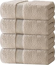 Sponsored Ad – White Classic Luxury Bath Towels Set of 4 Large - 700 GSM Cotton Ultra Soft Bath Towels 27x54 | Highly Absorbent and Quick Dry | Hotel Towels for Bathroom Luxury, Plush Shower Towels, Taupe
