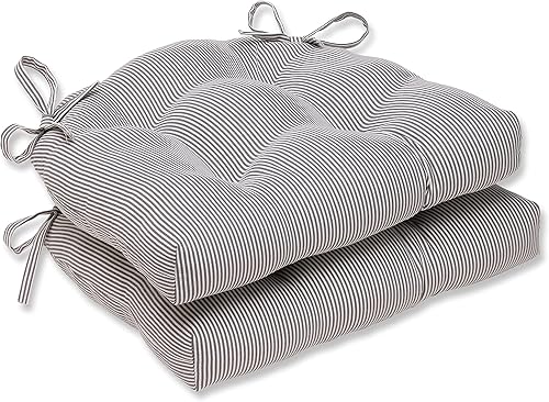 Pillow Perfect Oxford - Cojín reversible para silla (2 unidades), color gris