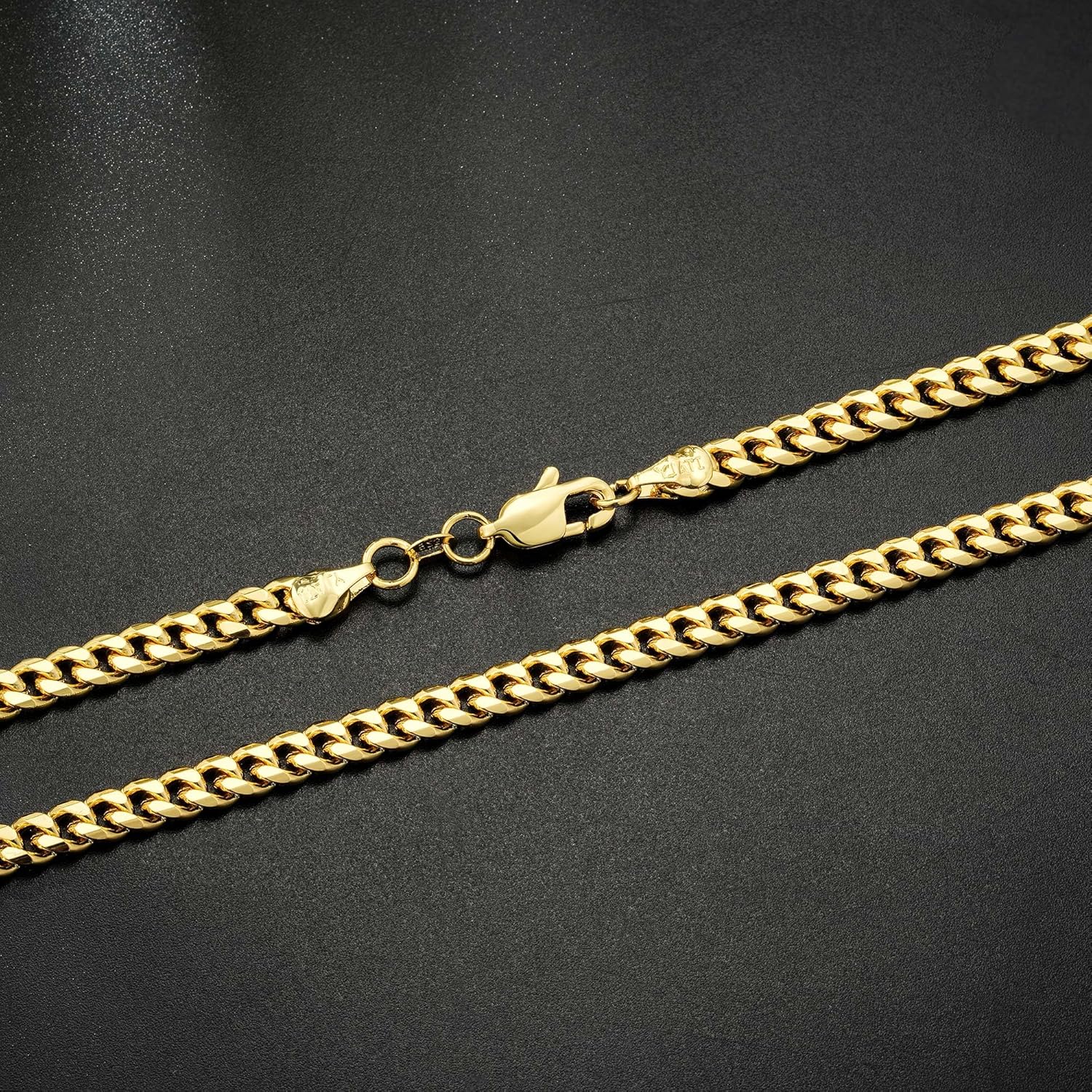 Cuban Link Chain for Men, 18K Gold Over 925 Sterling Silver 3.5MM/5MM/7MM Cuban Chain Diamond Cut Gold Chain Necklaces Gifts for Boyfriend Father Husband - Image 5