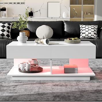 41.3-76.7 Extendable Coffee Table, Efficient Central Table with Multiple Storage Compartments, Multifunctional Adjustable Hidden Space,for Office use