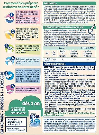 Nestle Nidal Plus 2 Lait Infantile 2eme Age En Poudre De 6 A 12 Mois 800g Amazon Fr Epicerie