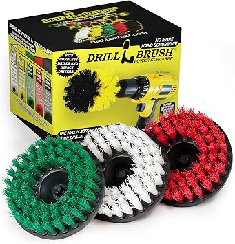 Cleaning Supplies - Drill Brush - Stiff, Medium, and Soft Power Scrubbers