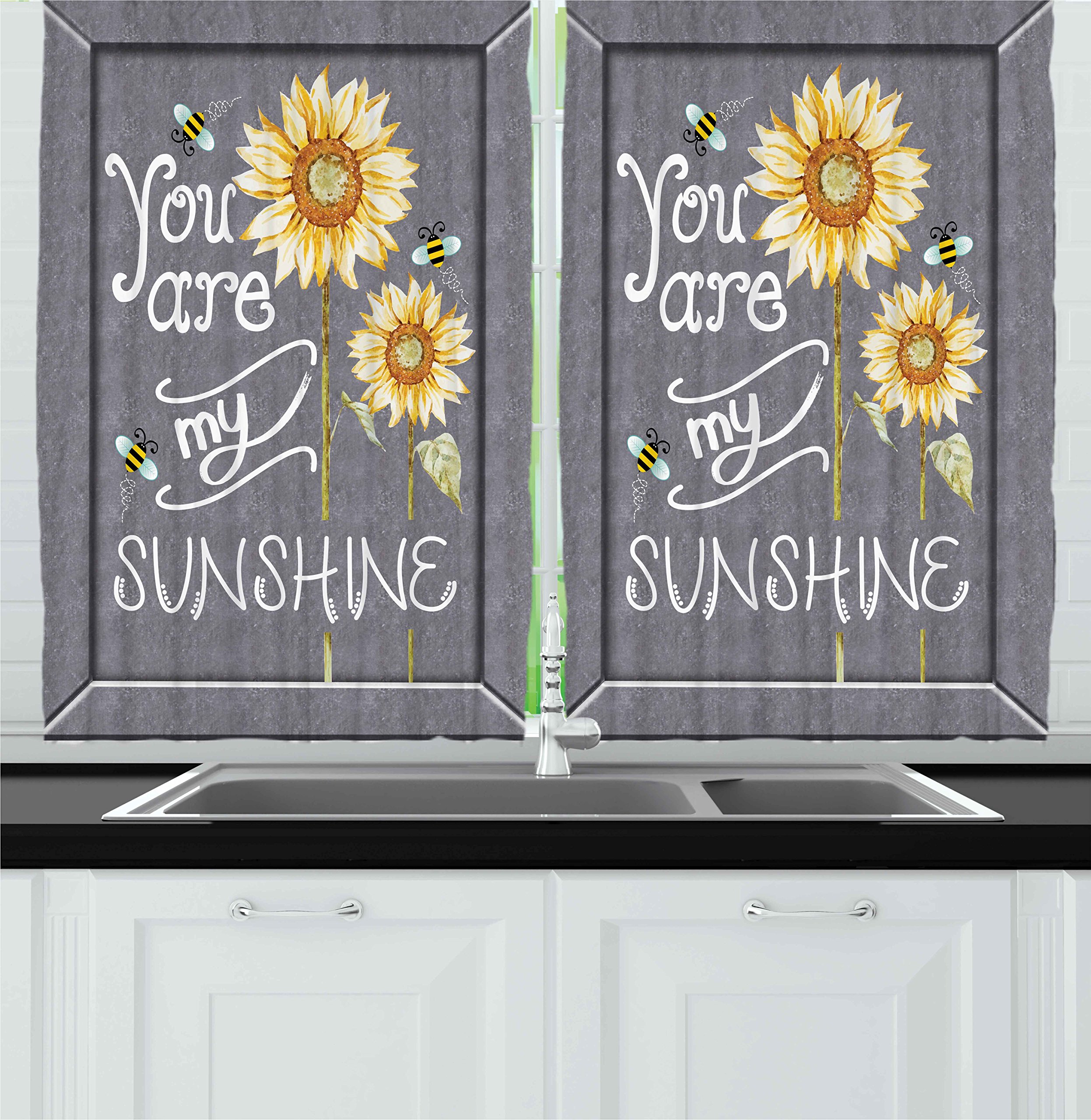 Sunflower Kitchen Curtains Curtains & Drapes