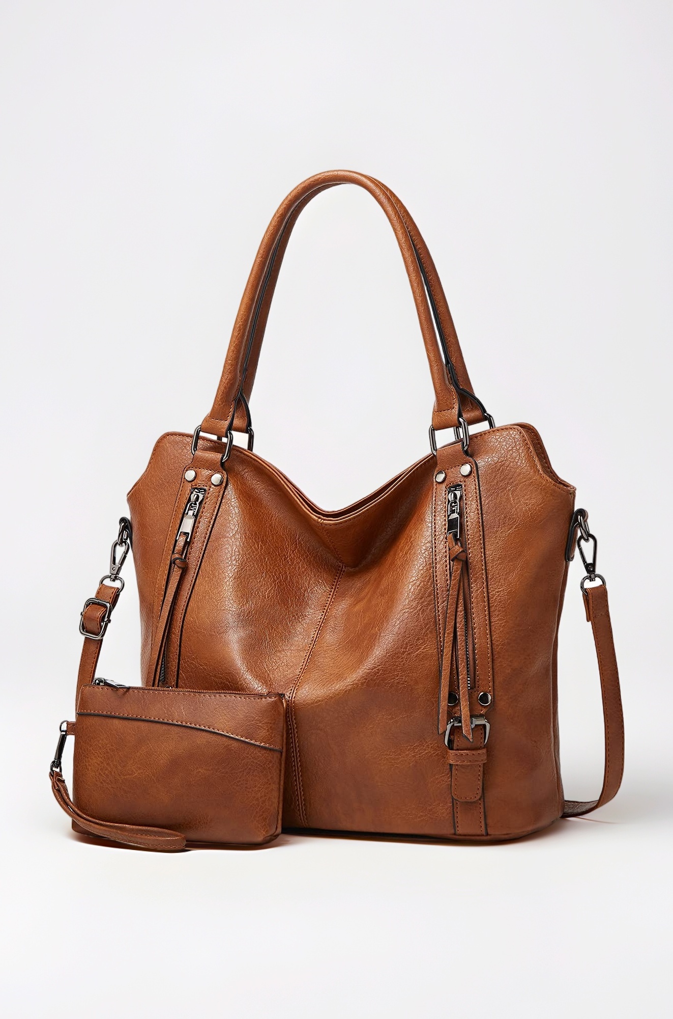 Handbag for Woman or Girl with Detachable Strap & Wallet Purse for Women Handbag with Improve Zipper