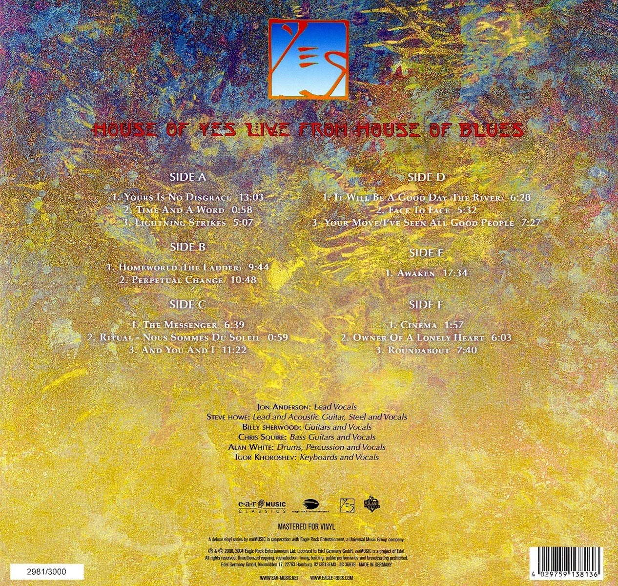 Yes - Live From The House Of Blues (3LP+2CD)