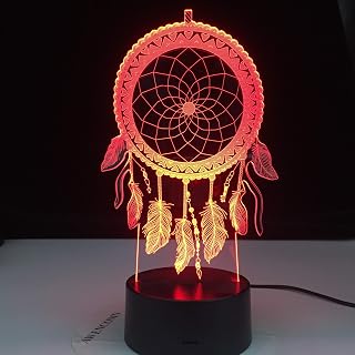 3D Night Light Touch Switch Table Desk Optical Illusion Lamps, 16 Color Changing Lights with Acrylic Flat Gifts Ideas Birthday Xmas Dreamcatcher