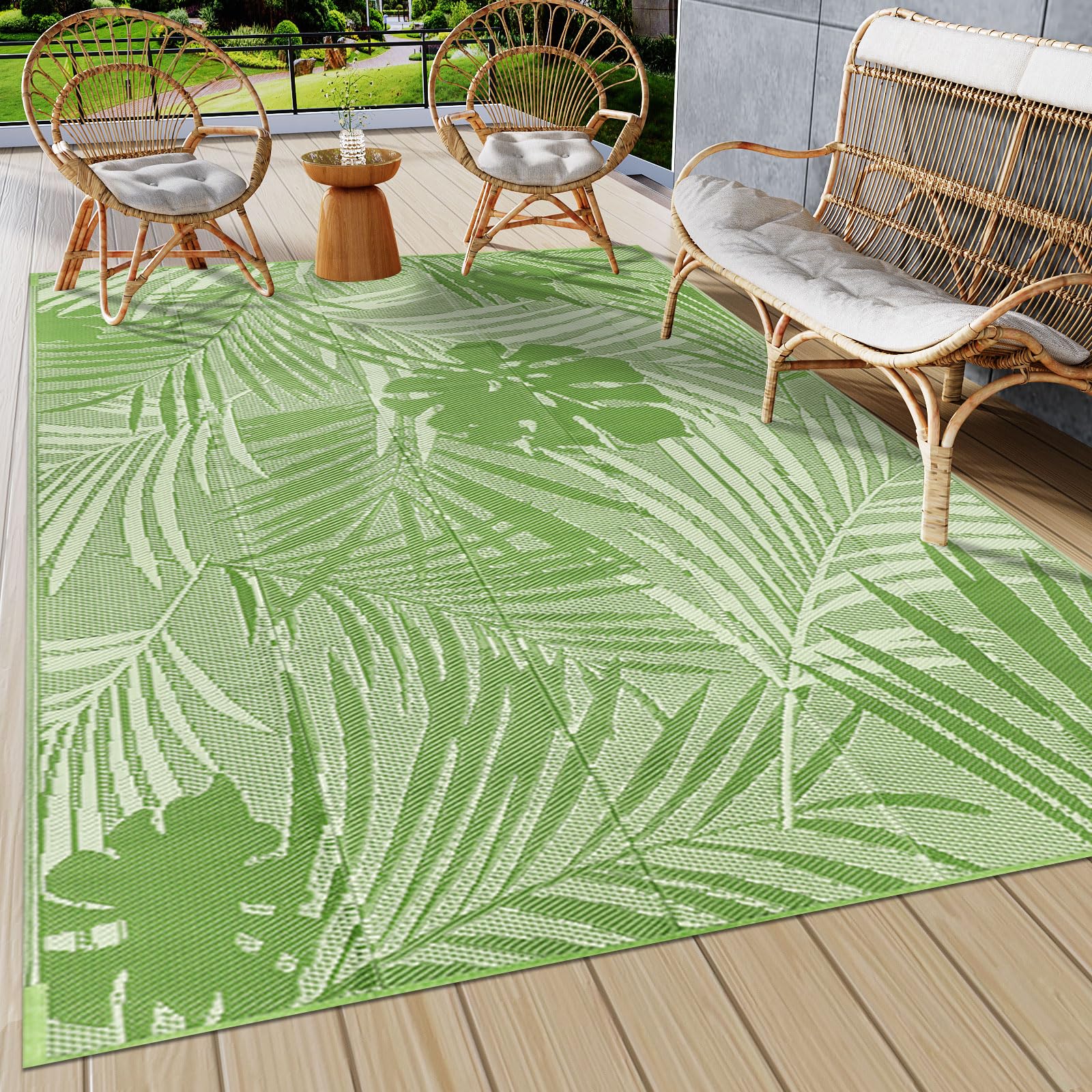 Tapis tropical en paille plastique famibay haute densité pour terrasse