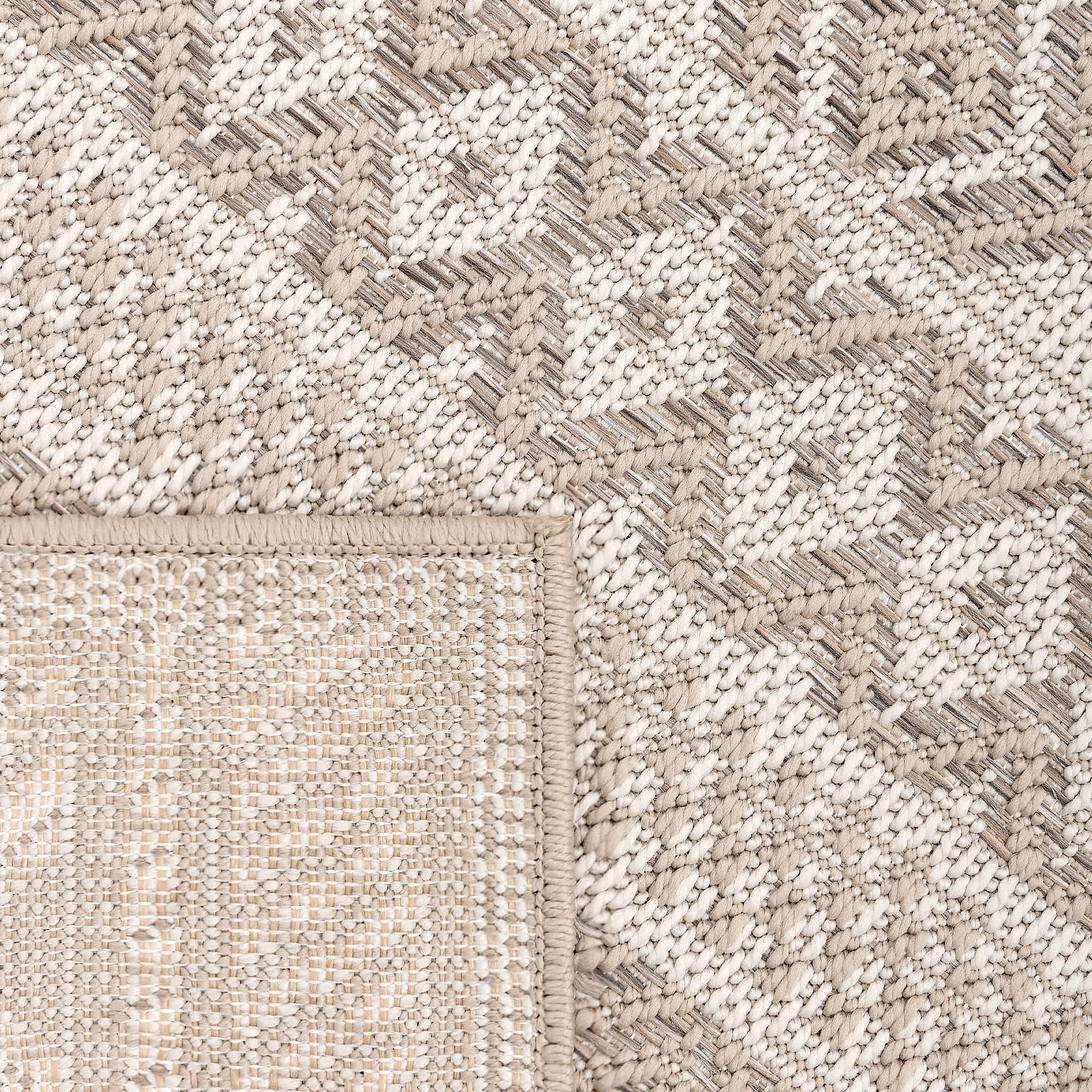 Paco Home Outdoor Rug for Patio or Balcony Modern flatweave Boho Ornaments in Beige Cream, Size: 2'8" x 4'11"